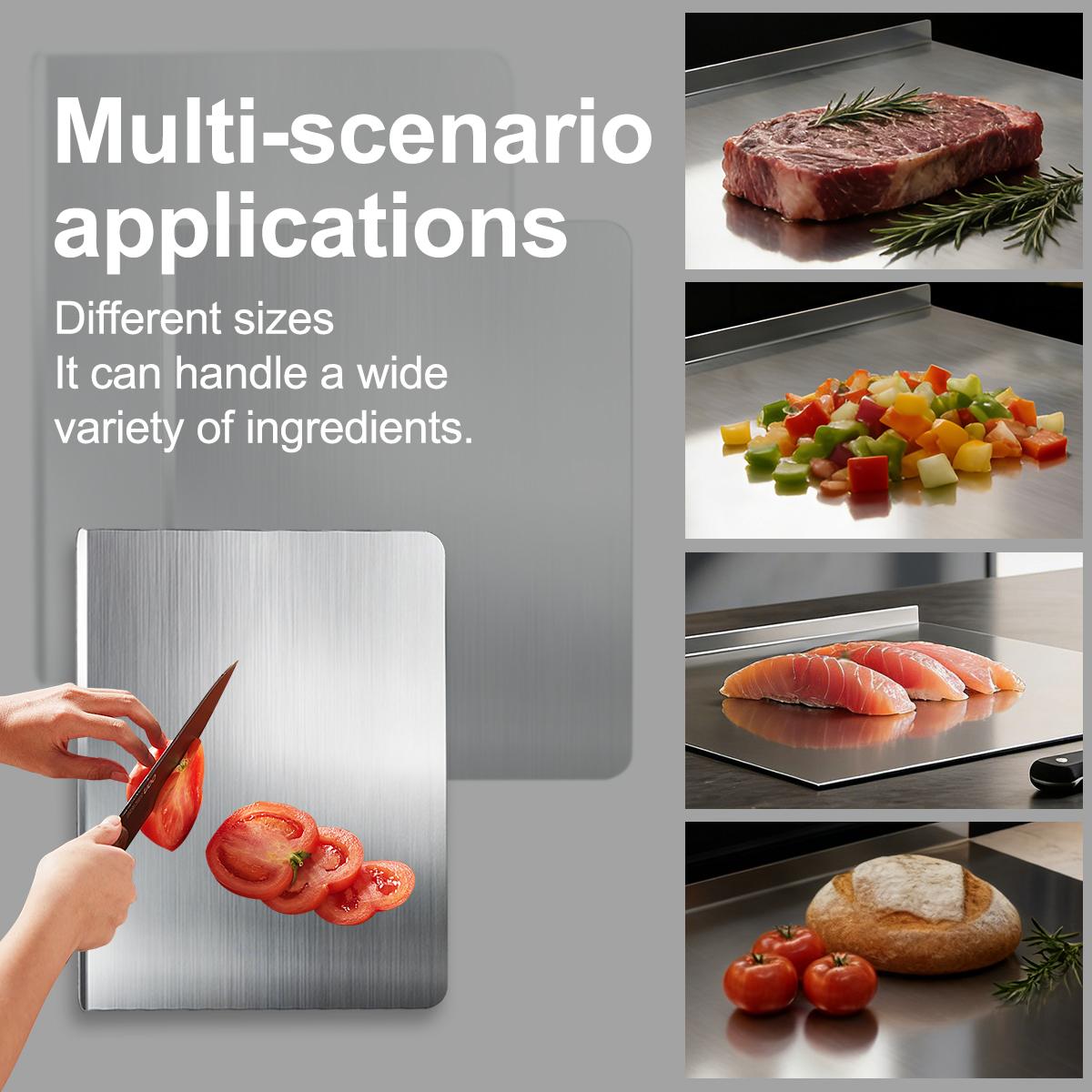 Titanium Cutting Board for Kitchen, 1 Count Durable Easy To Clean Titanium Chopping Board, Home Kitchen Cooking Accessories stainless premium knife Space-Saving Cutting Board Set Portable alloy plastic cutting board kit c ken cleaning cheese knife