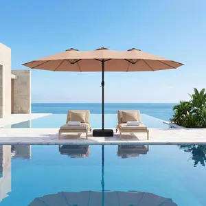 LAUSAINT HOME 13/15Ft Large Patio Umbrella with Base Included, Double-Sided Rectangle Outdoor Umbrella with Crank Handle, Patio Table Umbrella for Poolside Deck Market Sun Shade Canopy Adjustable Canopy summerwins,summerwins,outdoorfurnitureset