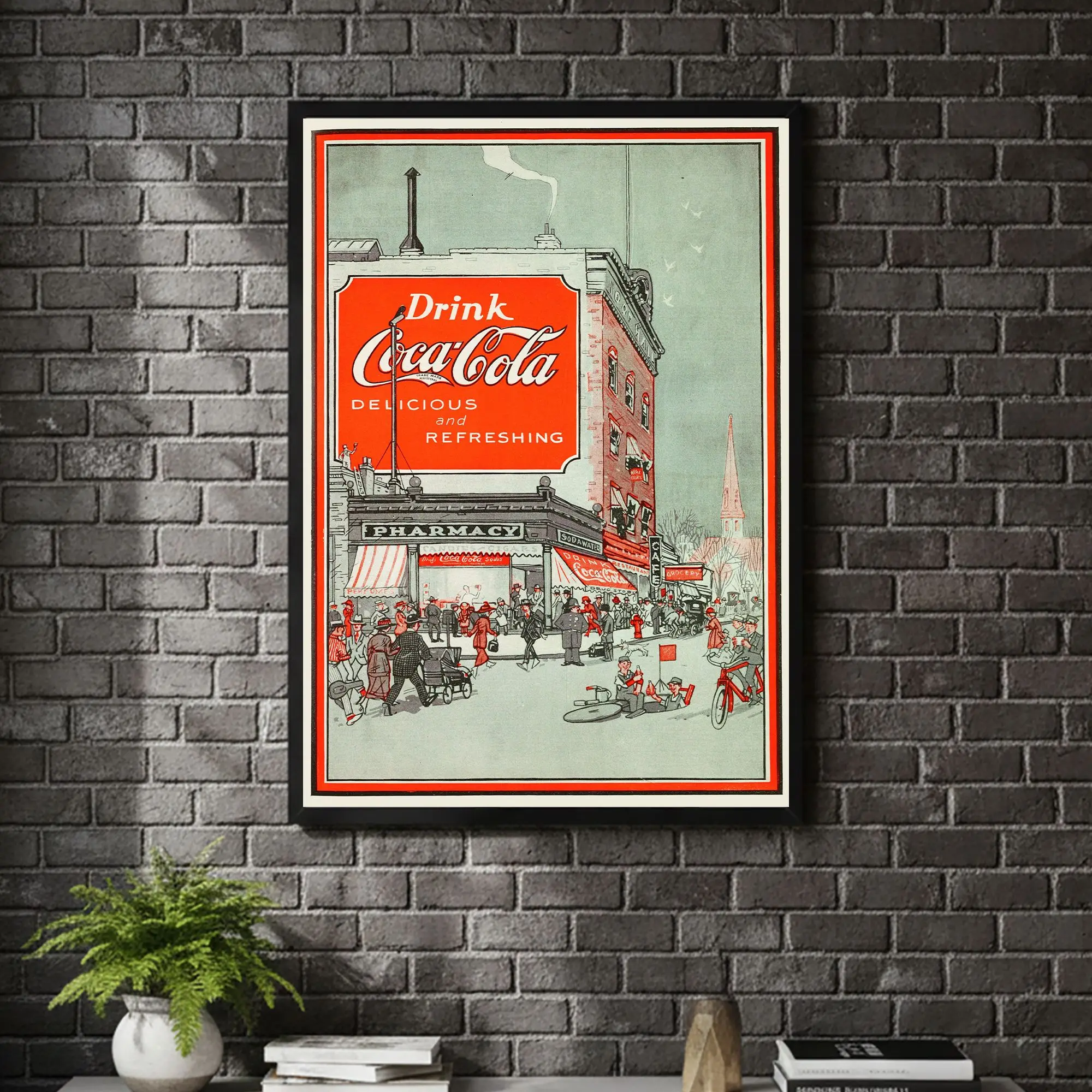 [ VINTAGE ADS UNFRAMED - SALE UP TO 45% ] Drink Coca Cola 1921 Original Vintage Advertising Poster Classic Wall Art