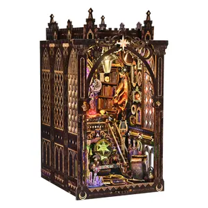 ETKVR CH07  Book Nook Kit, Book Nook Kits for Adults, DIY Miniature Dollhouse Kit 3D Wooden Puzzle Booknook Bookend with LED Light - Divination Fate Destiny 12 Constellation Zodiac Signs