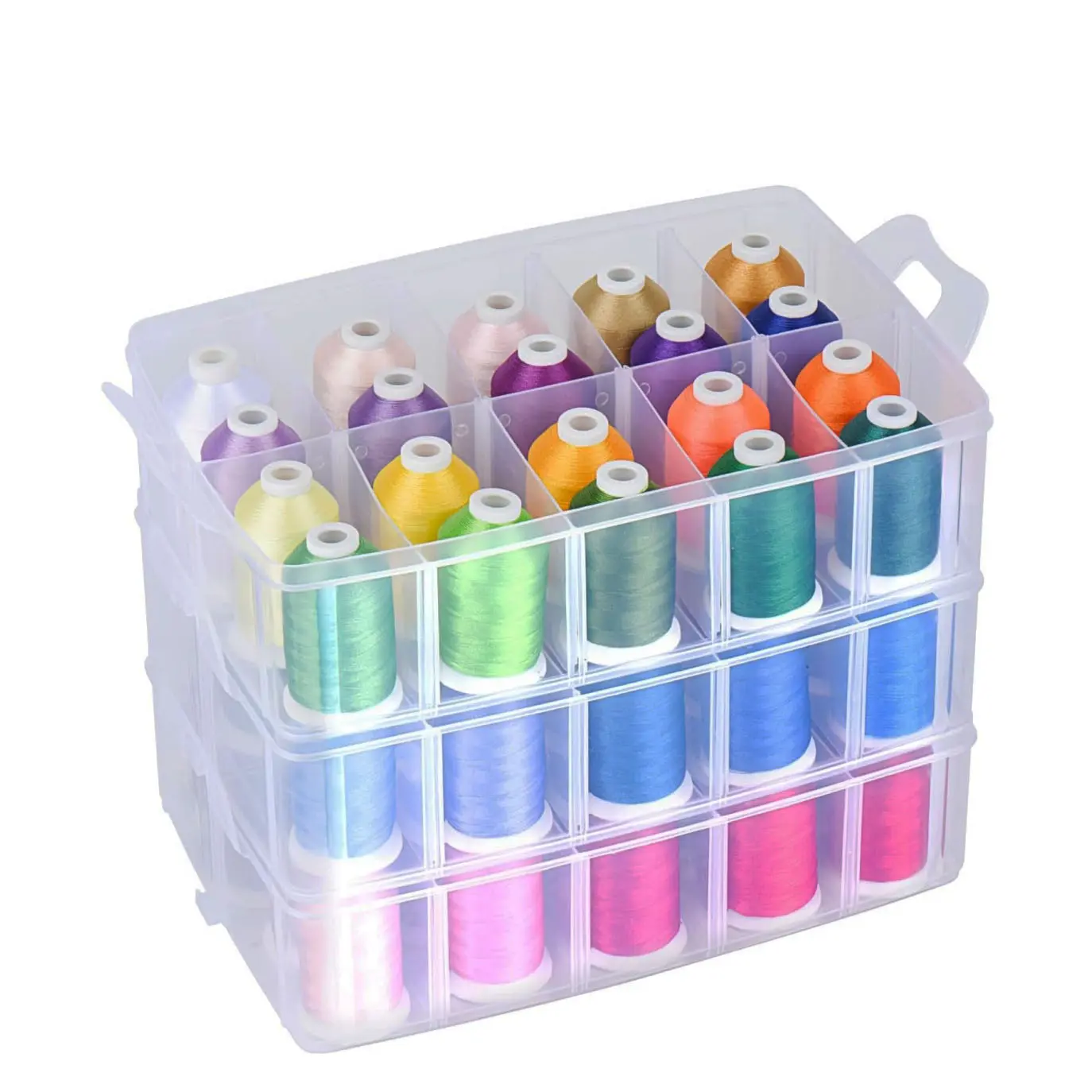 Simthread 63/40-Colors Polyester Embroidery Thread Set,Choose between Plastic Box Set and Paper Box Set,550yd 40WT Colorfast High Tenacity Thread,Embroidery Supplies Sewing Supplies Embroidery Thread Kit for Most Embroidery Sewing Machines