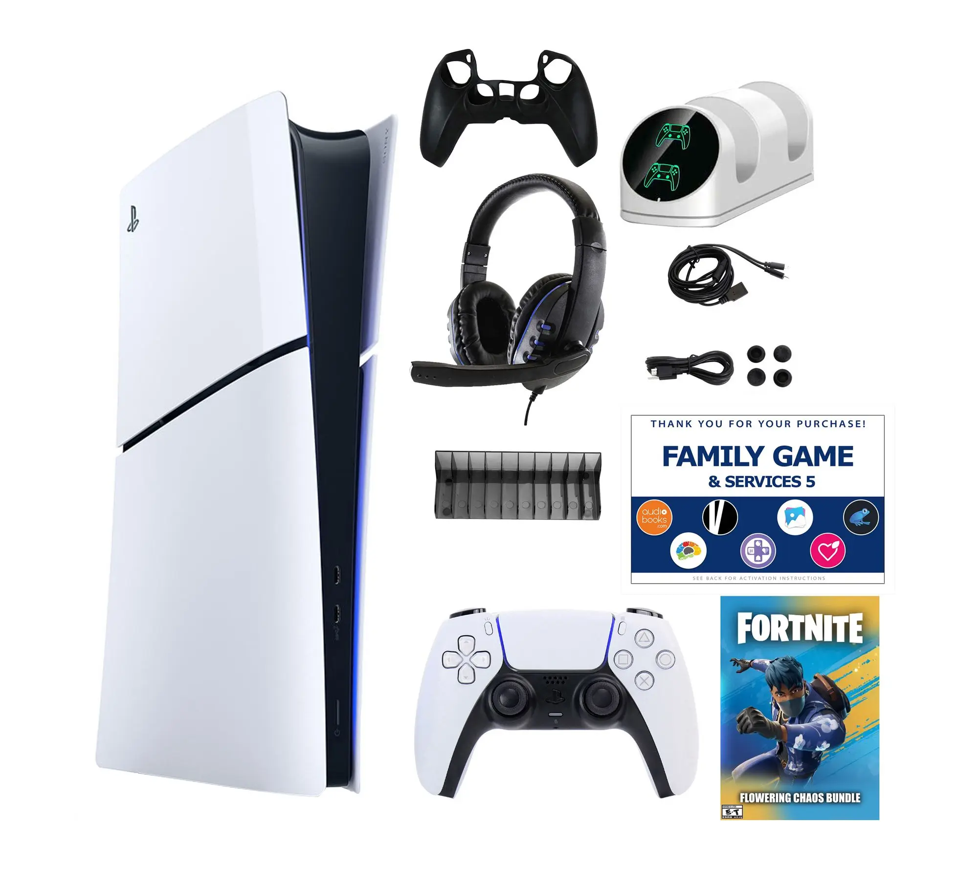 PS5 Slim Digital Chaos with Accessories Kit & Voucher
