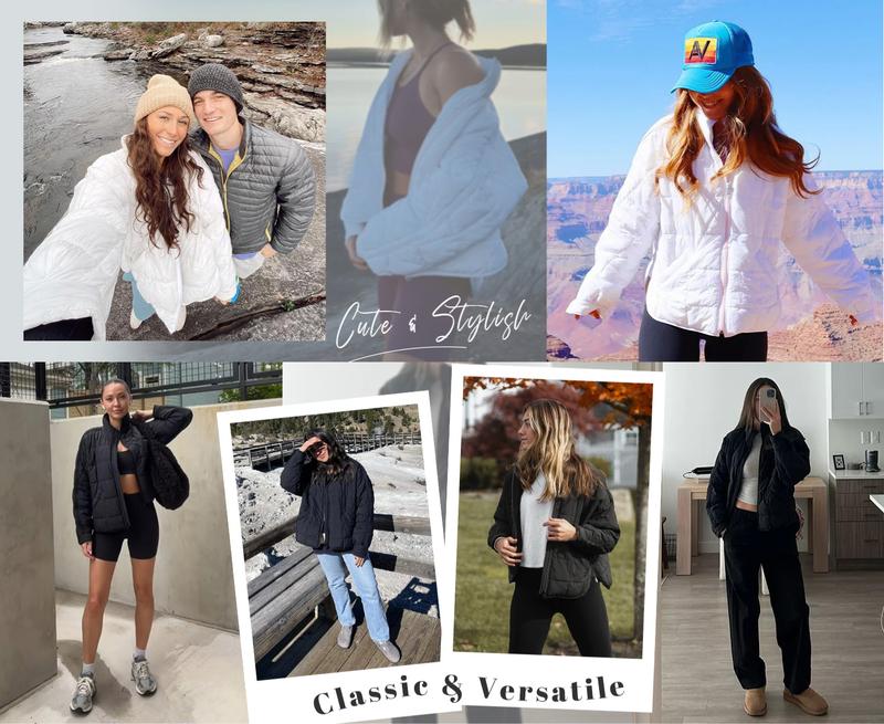 Kingapril Women's Quilted Puffer Jackets Lightweight Zipper Short Padded Coat With Pockets Kingapril Women's Quilted Puffer Jackets Lightweight Zipper Short Padded Coat With Pockets