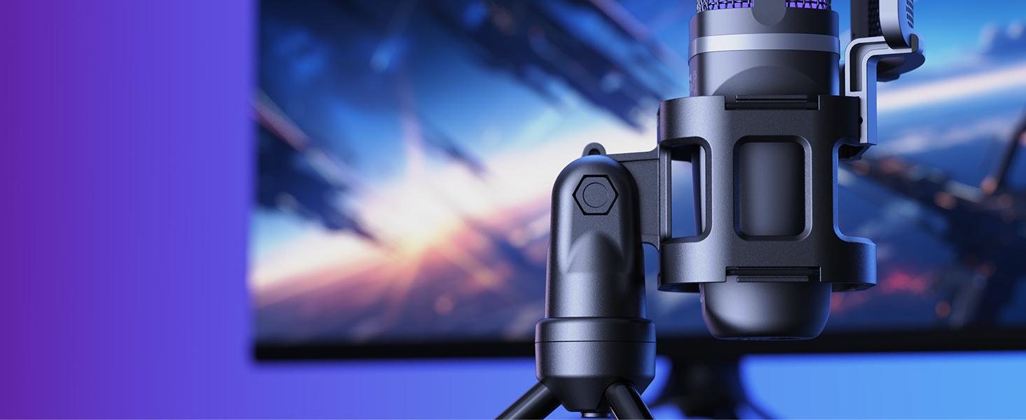 TONOR TC777Pro USB Microphone with Tripod Stand, Pop Filter for Streaming, Podcasting, Vocal Recording, Compatible with Windows Desktop Computers