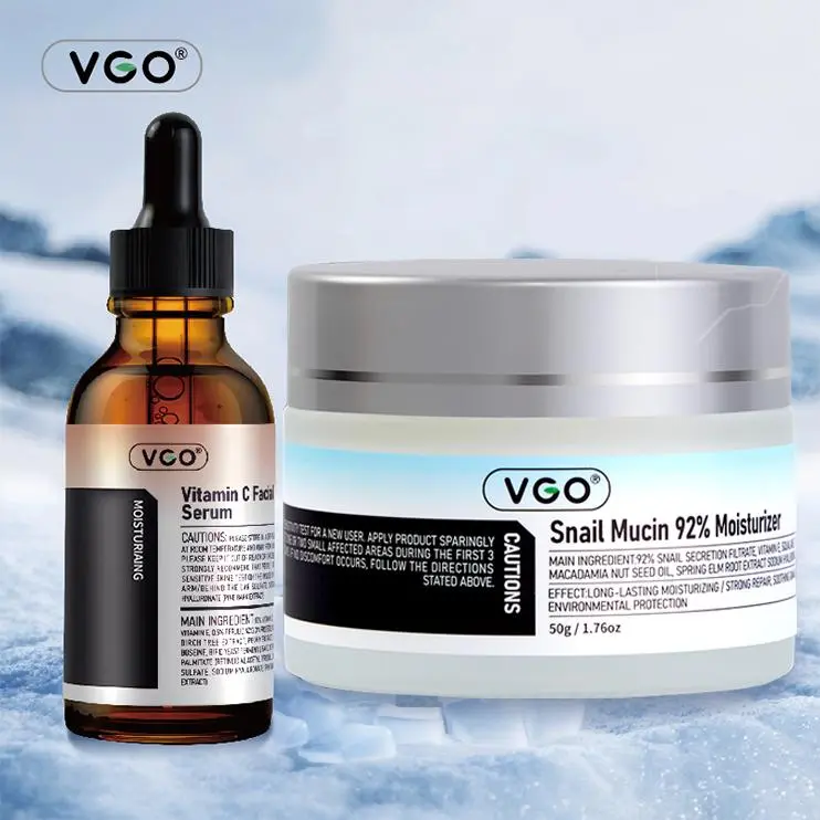 VGO Baba De Caracol Restorative Daily Care Set - Vitamin C Serum | 92 Snail Moisturizer for Hydration Skin Radiance Repair moisturizing Comfort Hydrating Moisture Hydrate Radiant