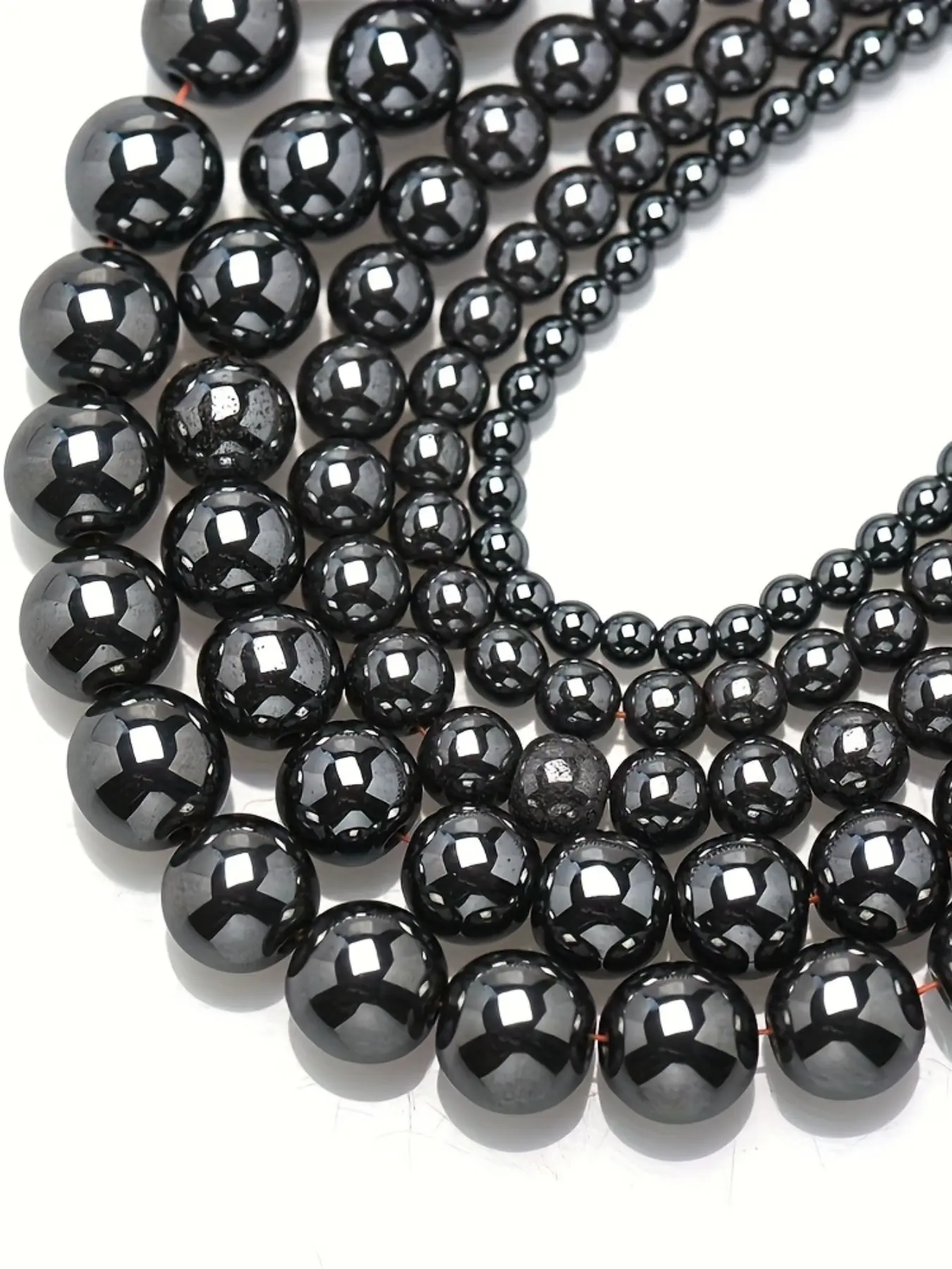 Natural Tourmaline Beads, 46/8/10mm Hematite Tila Beads for Jewelry Making Supplies, Beading Making, DIY Bracelet Necklace Accessories, Wholesale Bead, All Seasons