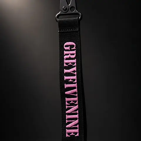 GREY59 Nylon Keychain Strap – Heavy Duty Wrist Lanyard w/ Metal Clip & Key Ring | Streetwear Style Accessory