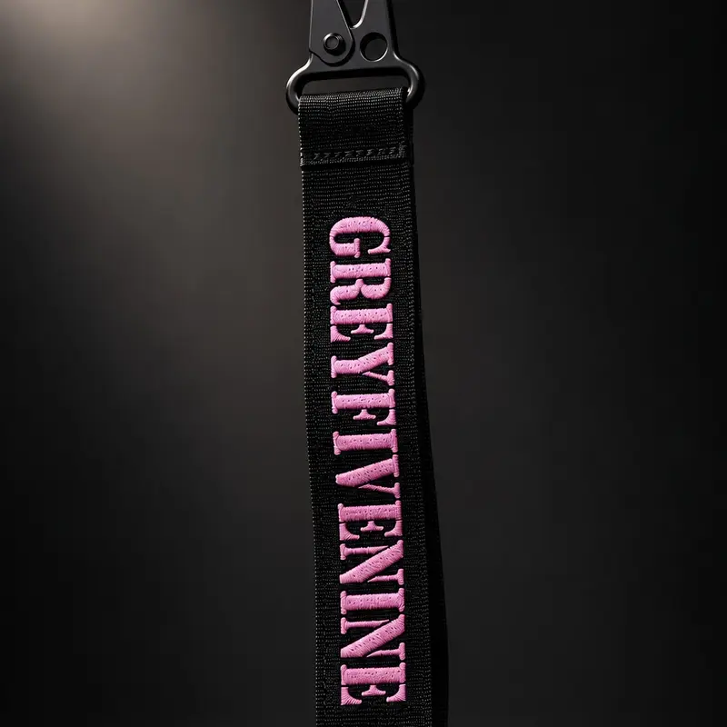 GREY59 Nylon Keychain Strap – Heavy Duty Wrist Lanyard w/ Metal Clip & Key Ring | Streetwear Style Accessory
