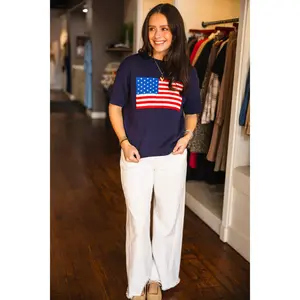 Navy American flag sweater