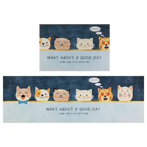 REGALWOVEN Kitchen Floor Mats Set of 2 Thick Long and Short Kitchen Rugs Cushioned Anti Slip Mats Set Non Slip Waterproof Kitchen Mats for Floor Comfort Mat