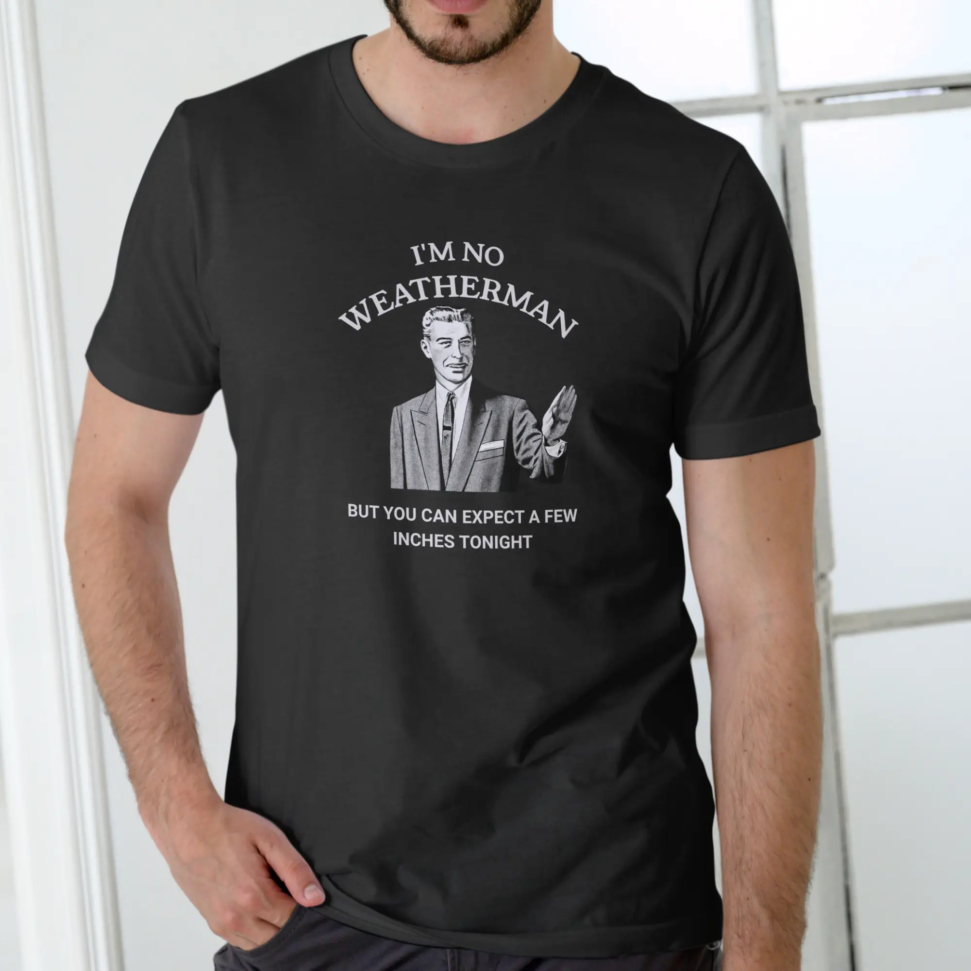 Gildan Mens Classic Graphic Cotton T-Shirt - Short-Sleeve Casual Crew Neck, Funny 'Weatherman' Print, Soft, Breathable, Long-Lasting Color & Clarity Unisex Top, Tshirt, Humorous Quote