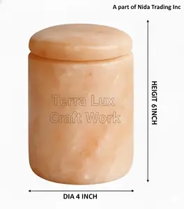 4x4x6 Inch, Cylinder Himalayan Salt Biodegradable Urn, Extra Small Pet, Child Cremation