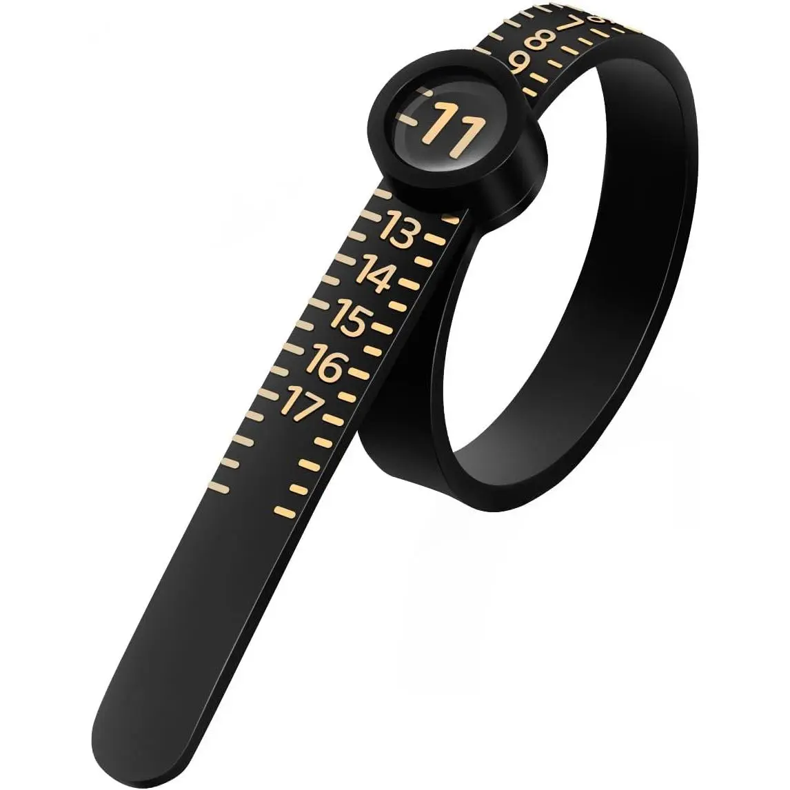 Plastic Ring Sizer Gauge with Magnifier Lens, Clear Reading Size 1‑17 Ring Measuring Tool, Professional Jewelry Ring Size Measurer for Home & Jewelry Store