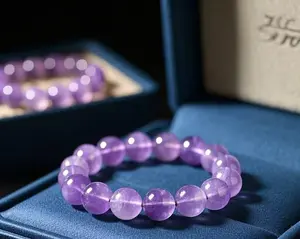Amethyst Beaded Bracelet | Symbolizes honesty | kindness | expanding relationships | peace | good luck and inner calm | blessed by a Taoist master Crystal Jewelry
