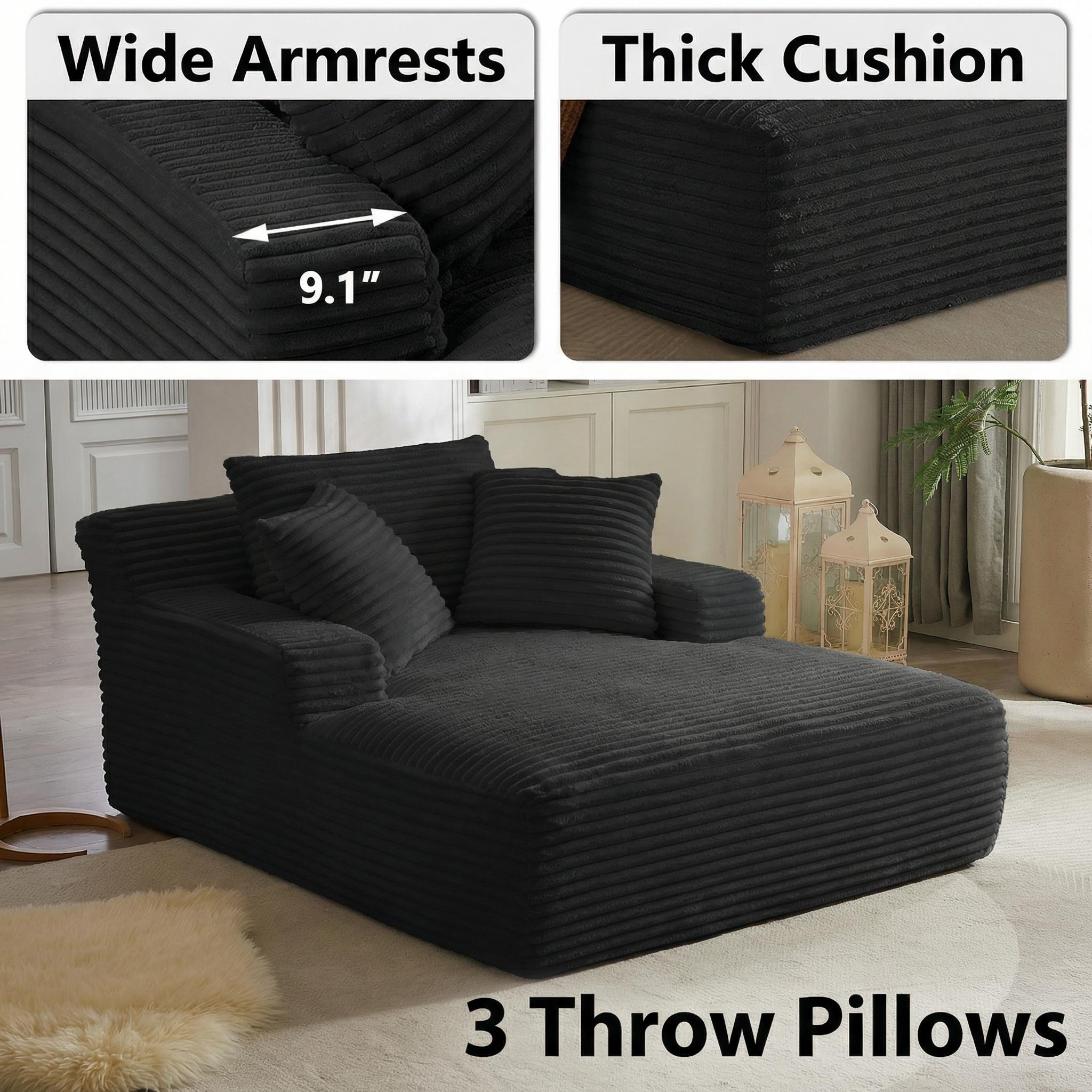 Boneless Couch Bed Chaise Oversized Lounge Series Plush Corduroy 1200LBS Load Bearing ,With Cup holder ,With Storage bag,No Assembly Required 24 Months Warranty,Upholstered Fluffy cloud sofa bed with Throw Pillows,Indoor Sleeper Chair Boneless Couch Bed Chaise Oversized Lounge Series Plush Corduroy 1200LBS Load Bearing ,With Cup holder ,With Storage bag,No Assembly Required 24 Months Warranty,Upholstered Fluffy cloud sofa bed with Throw Pillows,Indoor Sleeper Chair