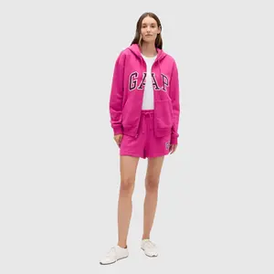GAP Women Relaxed Logo Zip Hoodie - Comfortable Fleece, Everyday Wear, Soft & Cozy, Perfect for Casual Outfits