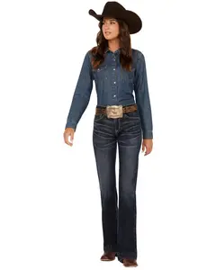 Ariat Women's Dark Wash High Rise Naz Slim Trouser Jeans - 10047324