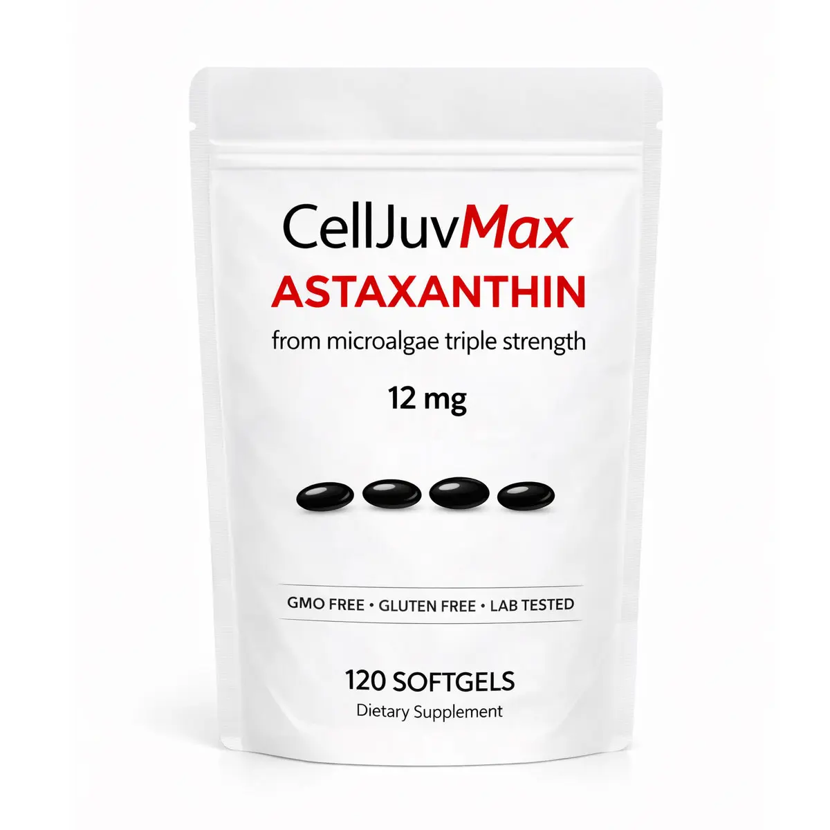 Astaxanthin 12mg, 120 Softgels | 4-Month Supply, Natural Tanning Support from Fresh Microalgae, Easy-to-Swallow