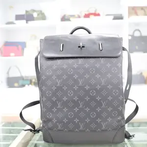 Pre-owned Louis Vuitton Canvas Backpacks Steamer Backpack in Monogram Eclipse canvas