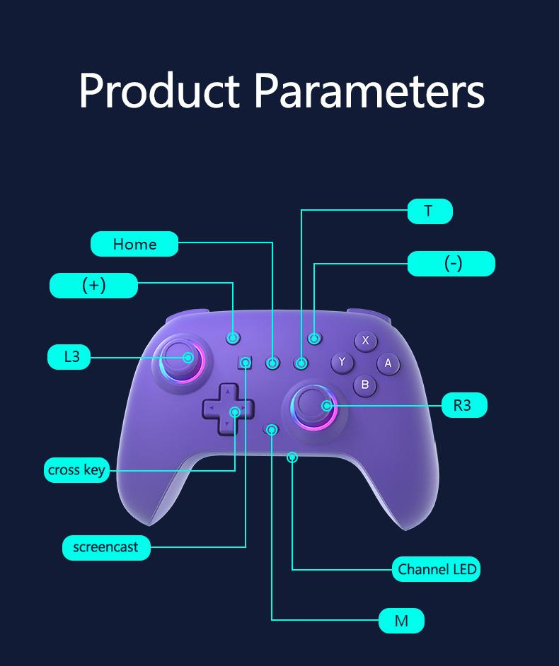 YUYIU Wind Chaser 1 Multi-Platform Wireless Controller for Switch PC Steam with Hall Effect Joystick Dual Vibration Macro Back Buttons 1000Hz Polling 6-Axis Gyro & Turbo