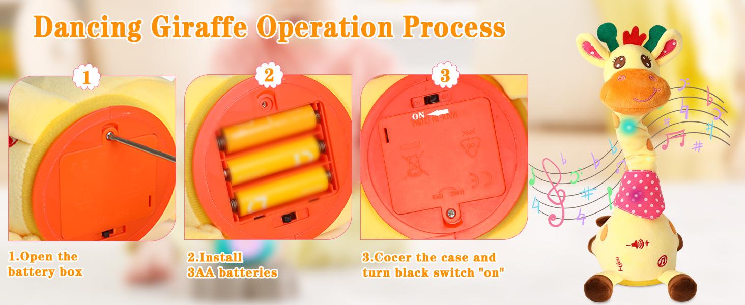 Dancing Talking Giraffe Toys - Electronic Rattle for Kids - Repeat Mimicking - Musical Sensory Plush Toy - Ideal Gift for Children's Day Birthday & Easter