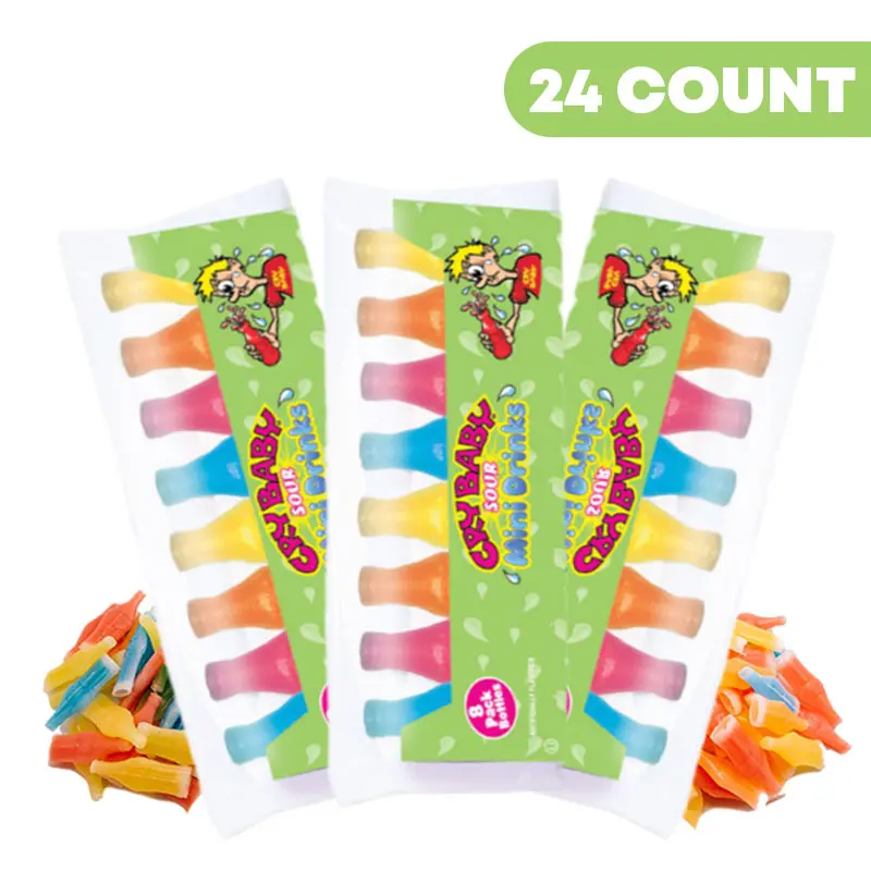 Vintage Wax candy Sour Flavor 24 count pack oodles  wax candy gift wax  candy tiktok candy super sour crybaby  candy Fruit Orange