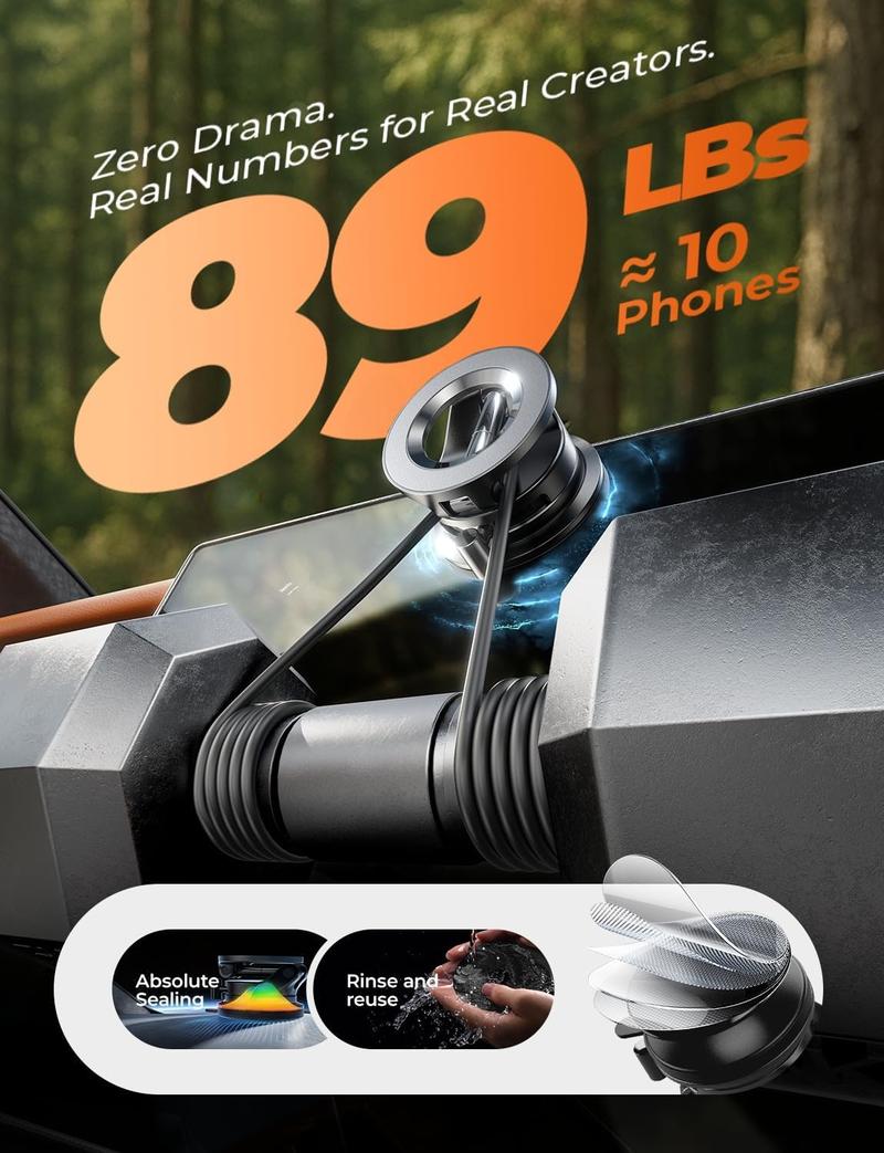 LISEN for Magsafe Car Mount, Magnetic Phone Holders for Your Car, Vacuum Phone Mount for Car Accessories for Women Men Interior Jeep BMW, SuctionPro Gifts Kits, for iPhone 17 Pro Max 16 15 14 13