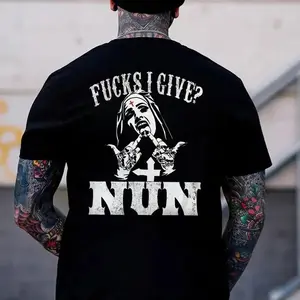 F@ck I Give Nun T-shirt - Double Sided Shirt, Sweatshirt, Hoodie, Unisex Shirt, Naughty Clothes Men, Menswear Classic, Classic  Fabric,  Fabric Menswear, Classic Menswear Pocket Sport