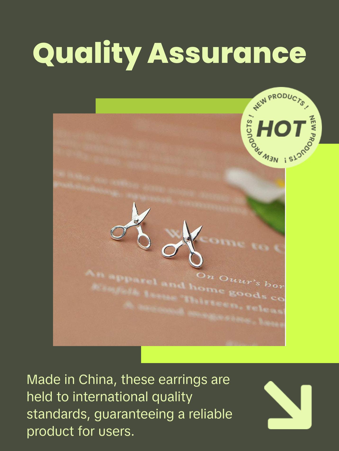 Sterling Silver Small Scissors Earrings