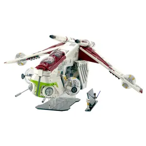 Acrylic Angled Display Stand Compatible with LEGO® 75309 Star Wars Republic Gunship - Set Not Included