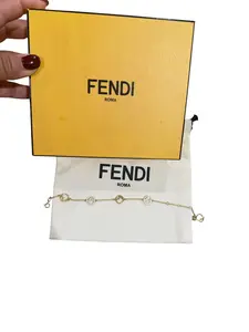 Pre-owned Fendi F is Fendi with Crystals Bracelet with Box and Dust Bag Perfect for Gift and Daily Use