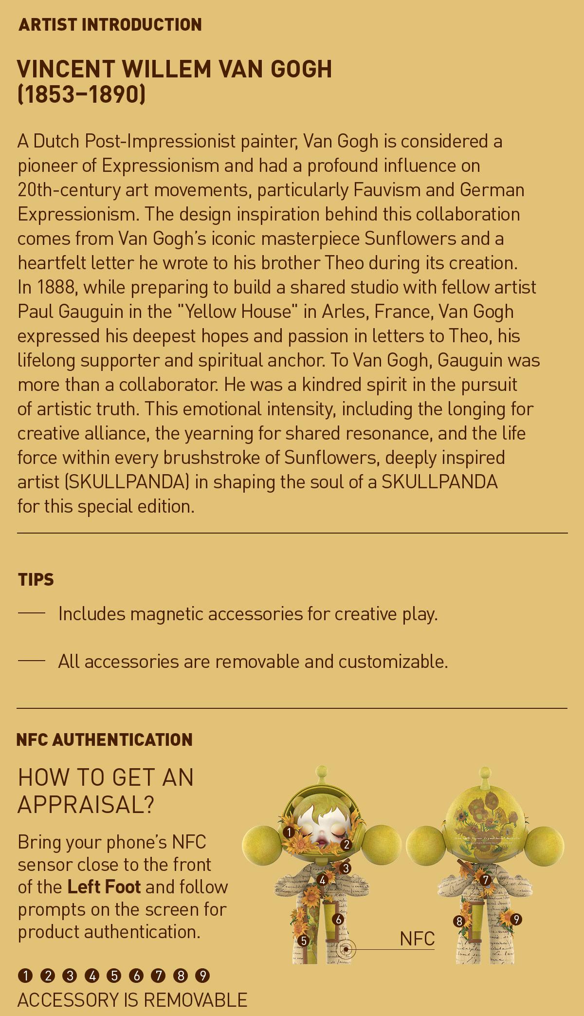 MEGA α SKULLPANDA 1000% Van Gogh Museum Sunflowers