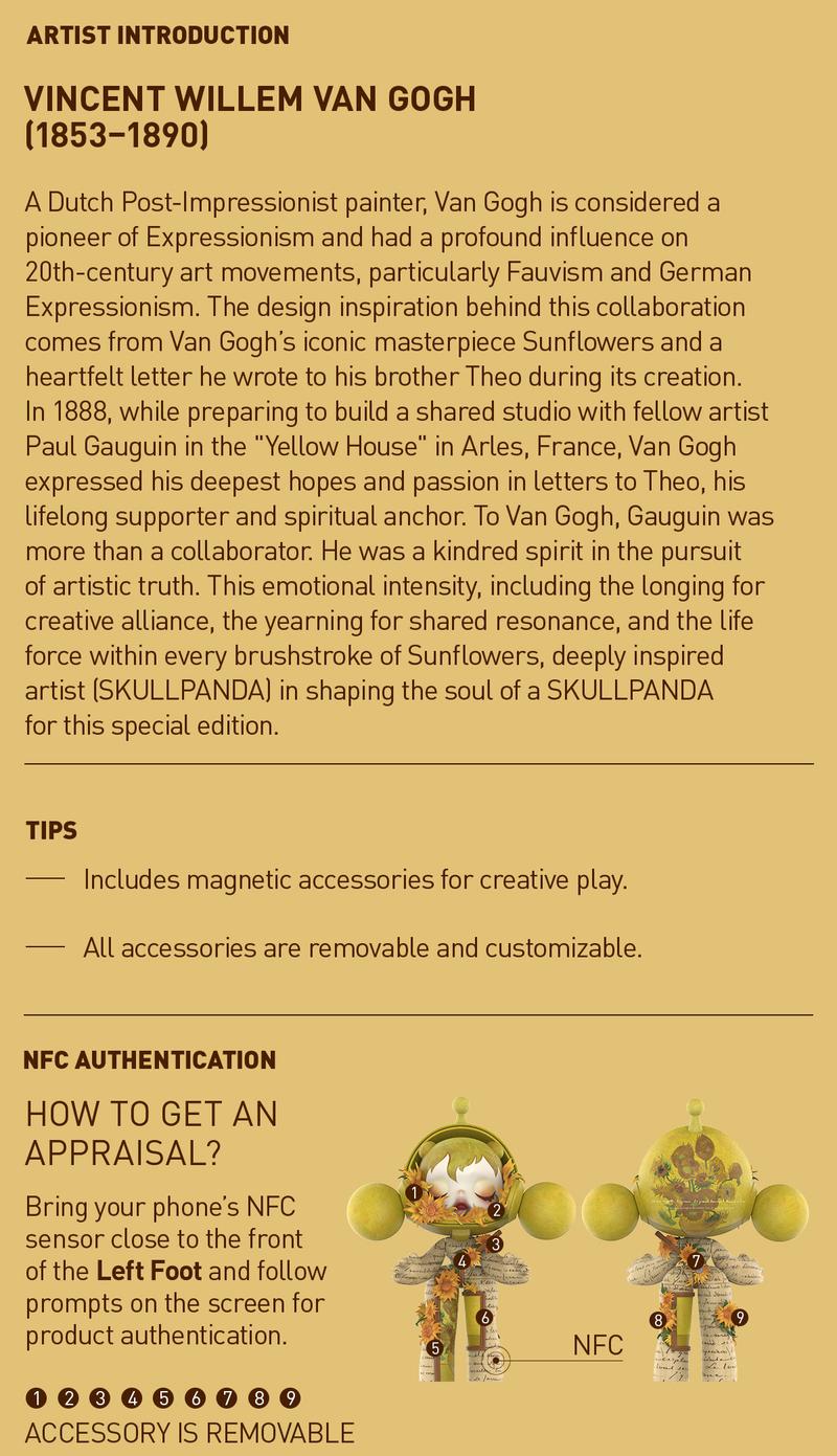 MEGA α SKULLPANDA 1000% Van Gogh Museum Sunflowers