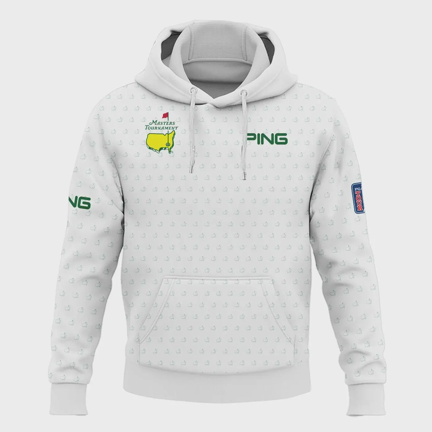 Official Golf Sport Masters Tournament Ping Hoodie - White Green Logo Pattern