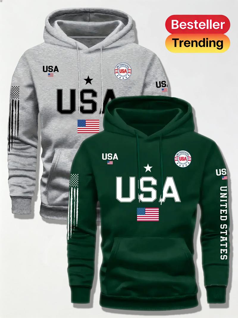 2PCS Men's Fashion American Street Letter Printed Drawstring Hoodie for Autumn and Winter Warm Sports, 2029 Spring Autumn/Winter Valentine's Day Gift Suitable for Students and Couples Autumn/Winter Fashion Hoodie