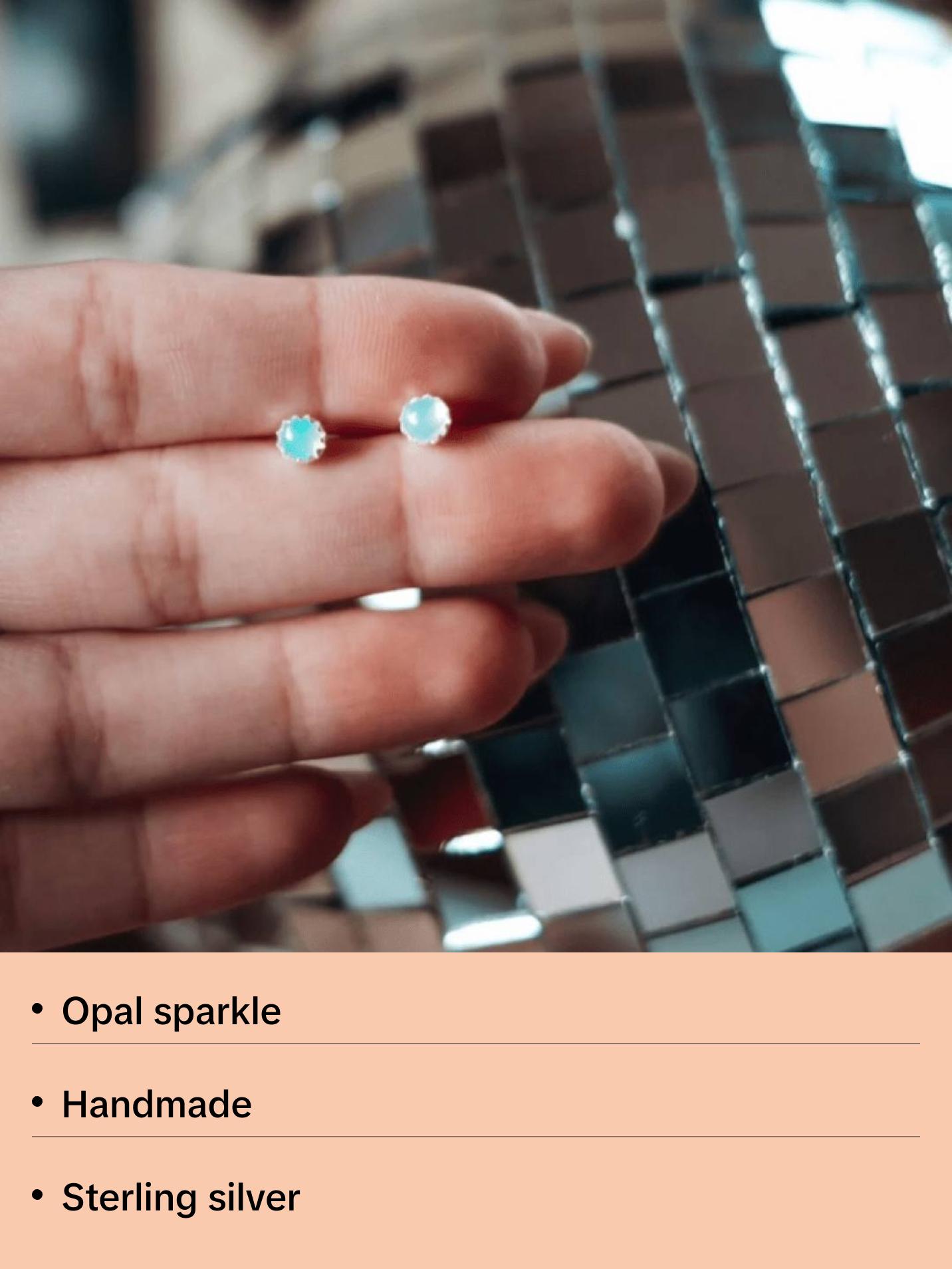 Stud Earrings with Opal Gems by Hey Zoe