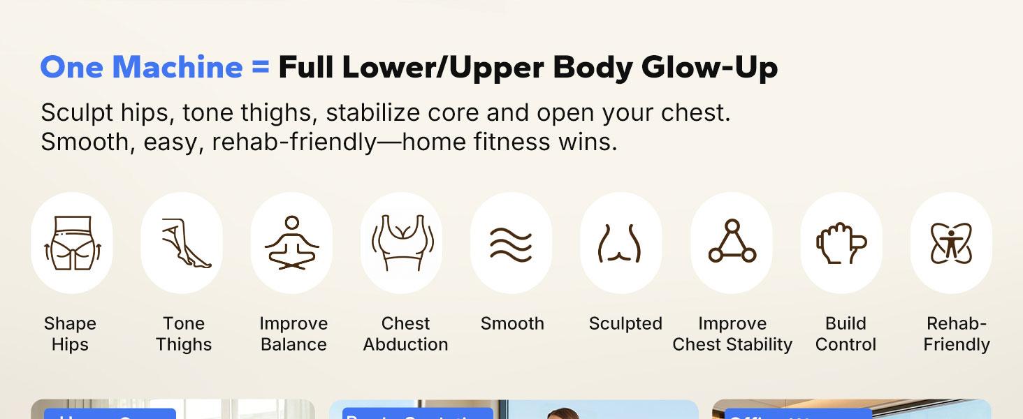 Merach Hip Abductor Machine for Home Gym, Upper Back Exerciser, Adjustable Glute Trainer, Thigh Workout Equipment for Hip Sculpting & Butt Lifting SpringStatements