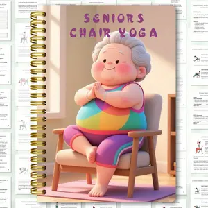 30-Day Chair Yoga Spiral Notebook: Gentle Seated Exercise Book with Printable Charts - Home Fitness Guide to Improve Balance, Muscle Strength, and Flexibility, with Easy-to-Follow Illustrated Exercises