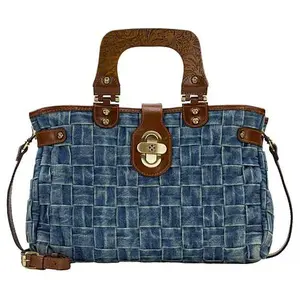 Patricia Nash Sansia Woven Straw Satchel - Denim