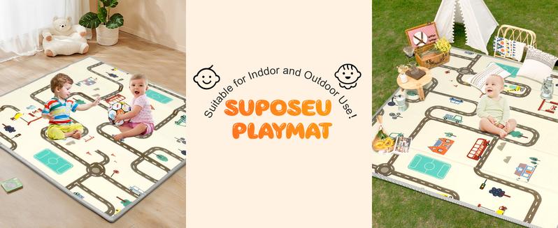 Foldable Baby Play Mat, Travel, Indoor and Outdoor Mat, Tummy Time and Crawling Mat for Infants, Babies, Toddlers, Easy to Storage and  (47'' X 47'')