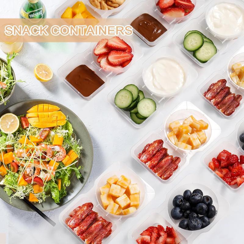 40 pcs Reusable Snack Containers with Lids ,New Snack Containers,Snackle Box Container Portion Control,Snack Pack Containers,Double Compartment Snack Containers for On-the-Go Meals and Camping