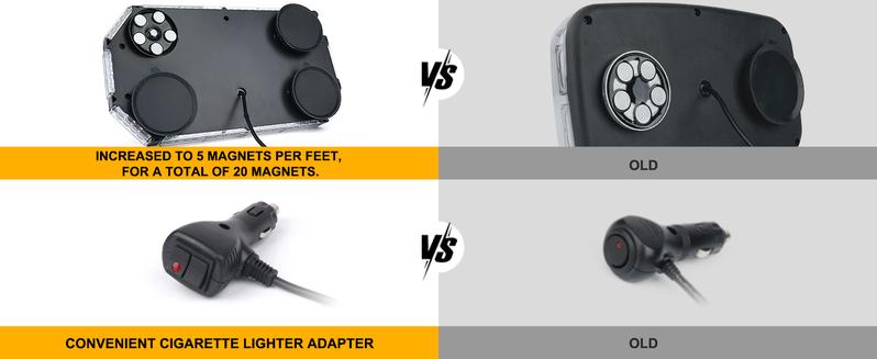 DIBMS 56 LED Roof Strobe Beacon Lights Strip Roof Hazard Warning Emergency Safety Flashing Lights, Amber/White Emergency Rooftop Strobe Lights Bar,Men's Car Accessories,Father's Day gift, amber  car  lights Dual Color LED Emergency Strobe Lights