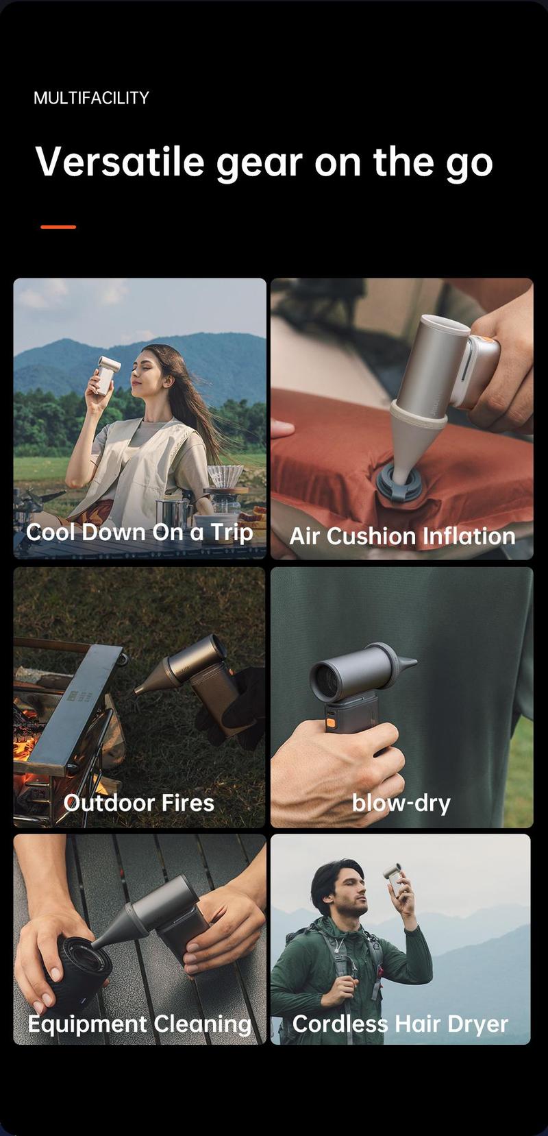 JISULIFE Portable Handheld Turbo Fan with 100 Speeds Adjustable Mini Personal Fan 9000mAh USB Rechargeable Battery Operated LED Display Powerful Cooling Solution