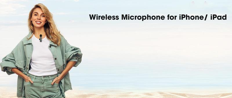 2 Pcs Wireless Lavalier MiniMicrophone for iPhone iPad, Professional Lapel Mics, Plug-Play,Ultra-Low Delay Noise ReductionChip of for Tiktok VideoRecording Audio Smartphone Wireless Lavalier Lapel Microphone Vlogging  Tools