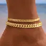 FREEKISS Chunky Cuban Link Chain Anklet for Women Waterproof Anklet Adjustable Length 8.5+2 Inch Fashion Chic Accessories Stackable Anklet Trendy Layered Anklet Set Jewelry Gift Suitable for Beach Vacations Fall Deals For You  BlackFriday
