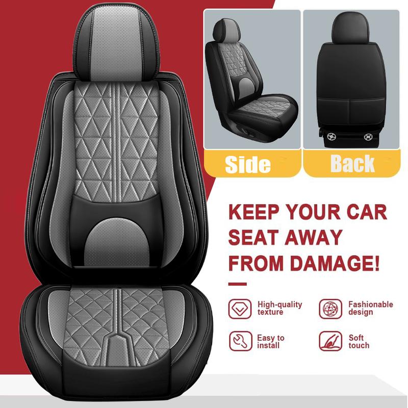 Arespark Full Set 5 Seat Covers, Luxury Nappa Leather Pickup Seat Cushion Cover Fit for 2015-2025 Ford F150 SuperCrew & 2017-2025 F250 F350 F450 Super Duty Crew Cab XL XLT Lariat King Ranch Platinum(Full Set/Black)