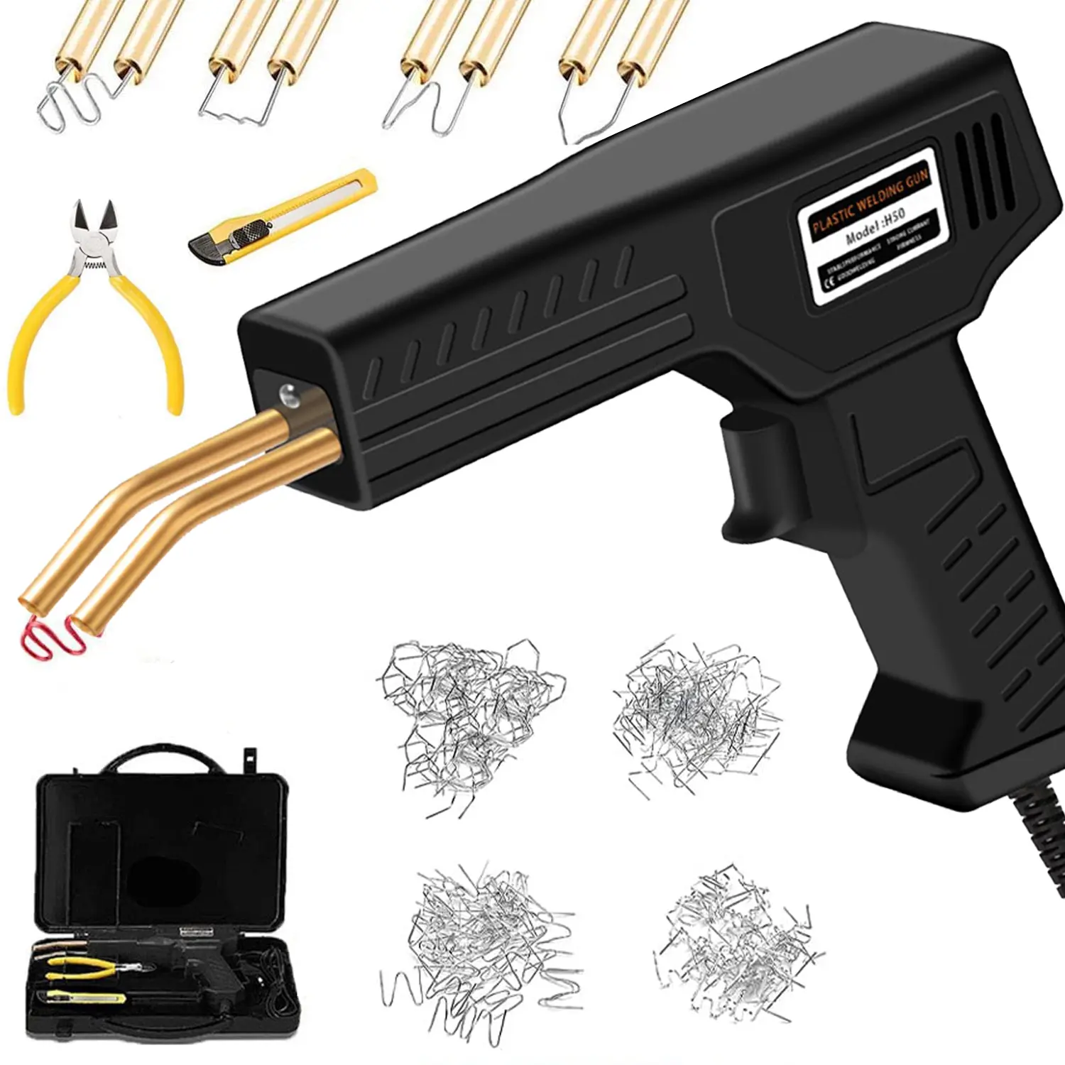 Upgraded 220W Plastic Welder With Staples, Pure Copper Transformer, Rapid Heating, Plastic Welding Kit, Hot Stapler Kit, Plastic Welder Gun Kit, Car Bumper Repair Kit, Plastic Repair Kit for  Car Bumper Kayak Crack Repairs #toolupgrade