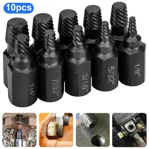 10Pcs Damaged Screw Extractor Set - 1/8" to 13/32" Screw and Bolt Extractor Set,Easy Out Bolt Extractor Kit,Broken Bolt Remover,for Removing Broken Studs Bolts Tool