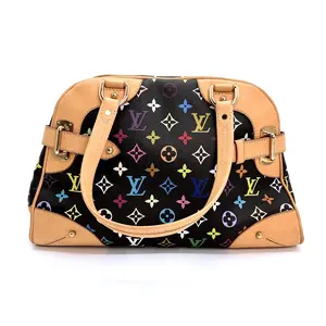 Pre-owned Louis Vuitton leather Shoulder Bags Black Monogram Multicolore Claudia Bag