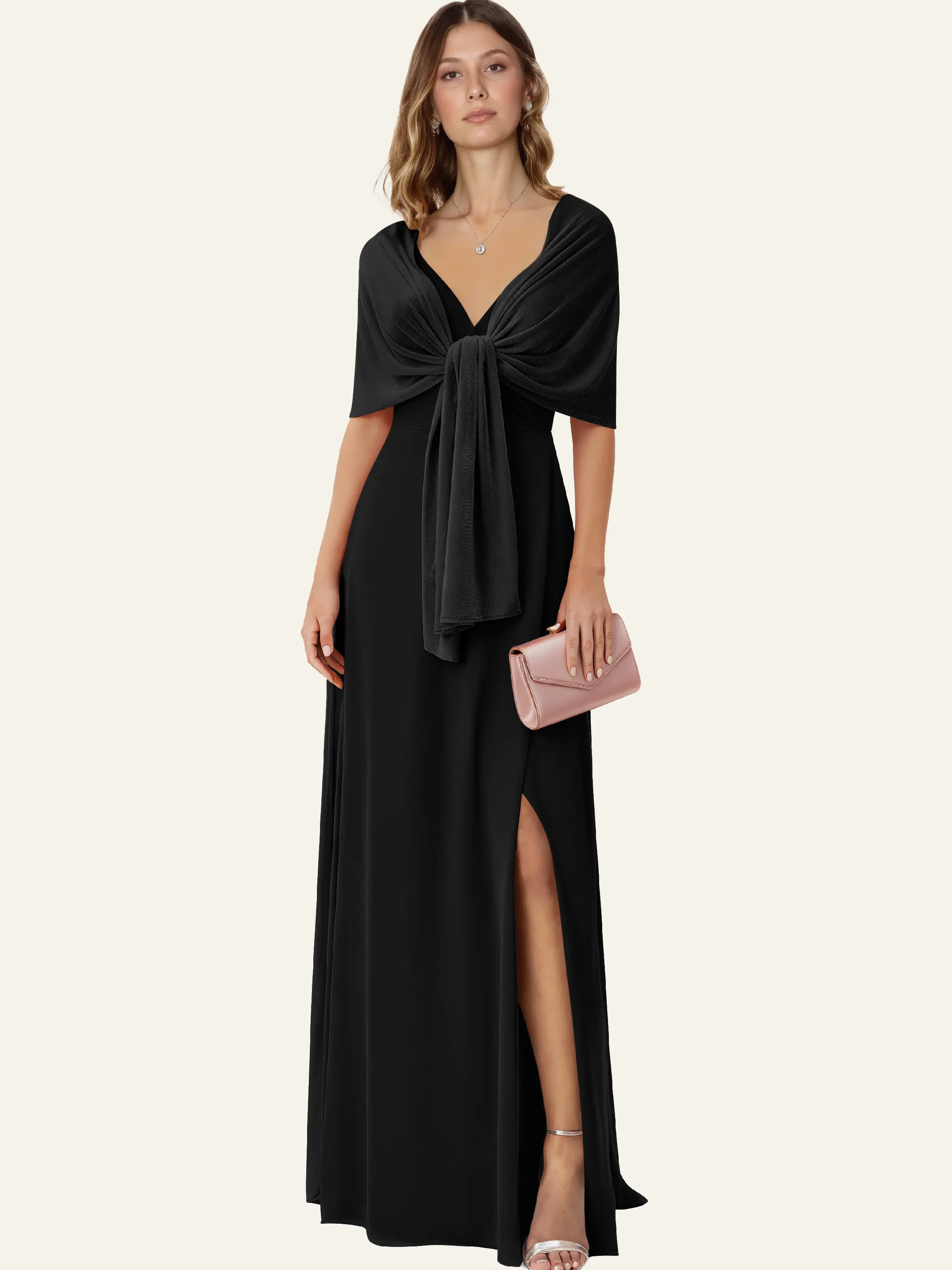 Azazie Velvet Soft Luxe Draped Elegant Wedding Bridesmaid Evening Velvet Shawl
